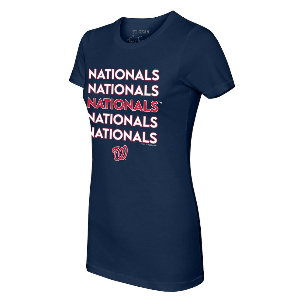 Washington Nationals Tiny Turnip Women's Stacked T-Shirt - MLB