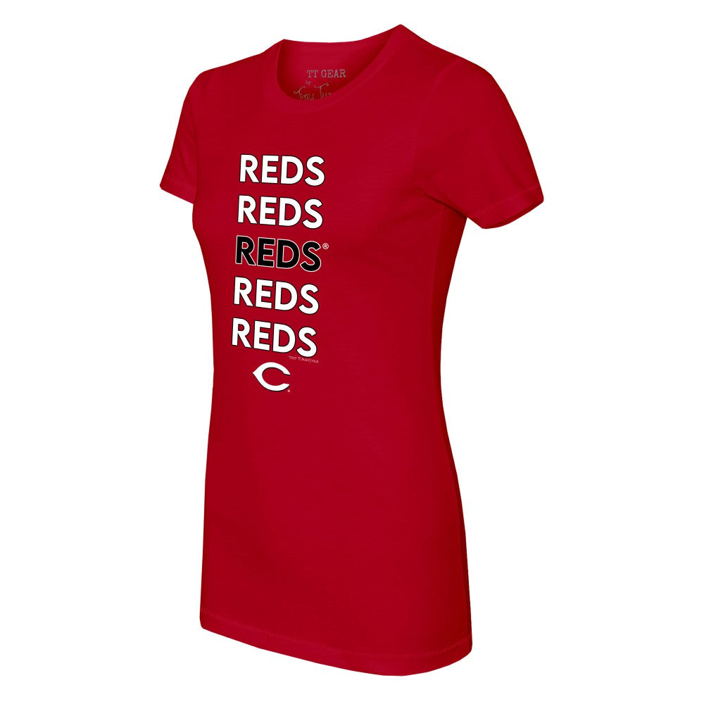 Cincinnati Reds Tiny Turnip Women's Stacked T-Shirt - MLB
