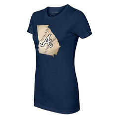 Atlanta Braves Tiny Turnip Women's State Outline T-Shirt - MLB