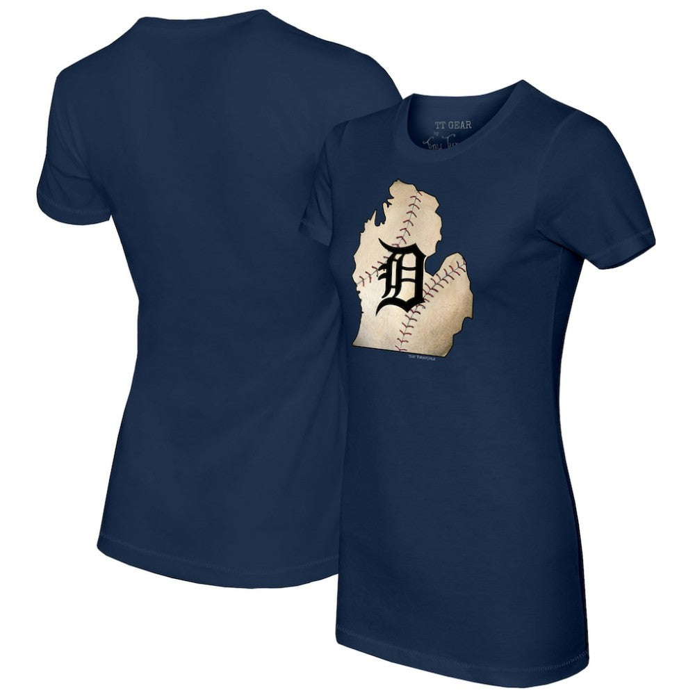 Detroit Tigers Tiny Turnip Women's State Outline T-Shirt - MLB