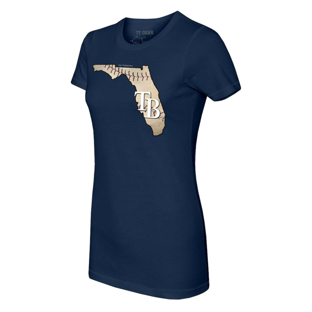 Tampa Bay Rays Tiny Turnip Women's State Outline T-Shirt - MLB