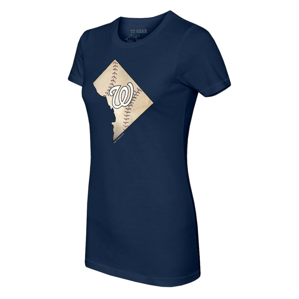 Washington Nationals Tiny Turnip Women's State Outline T-Shirt - MLB
