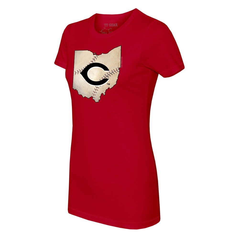Cincinnati Reds Tiny Turnip Women's State Outline T-Shirt - MLB