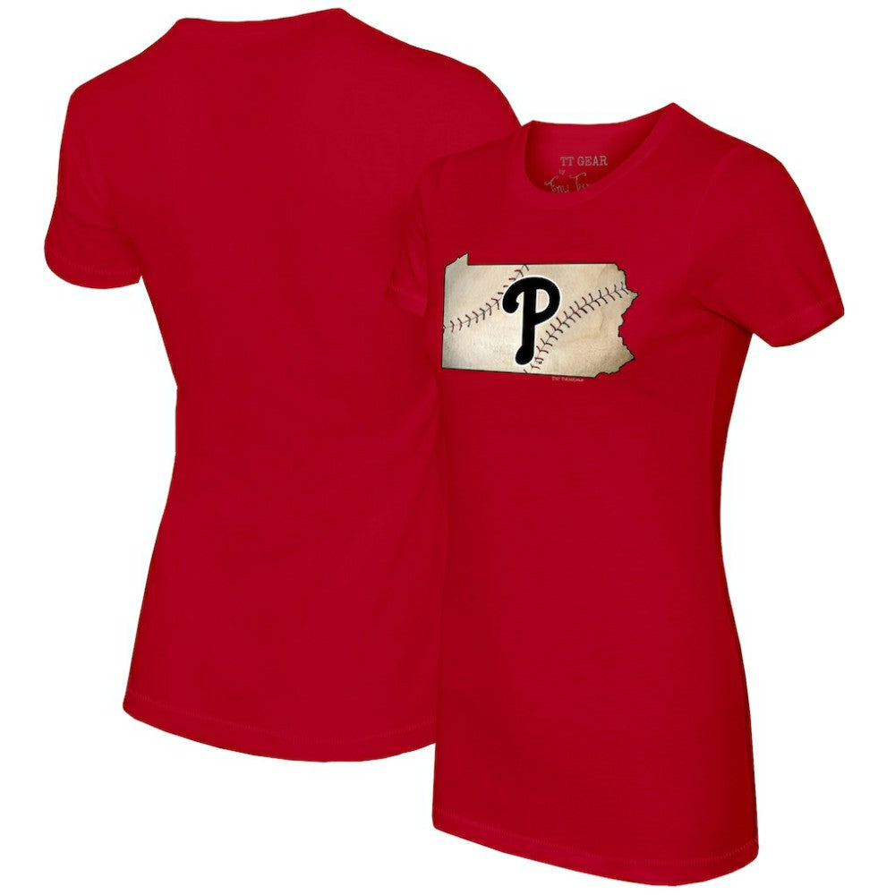 Philadelphia Phillies Tiny Turnip Women's State Outline T-Shirt - MLB