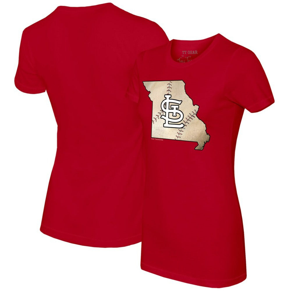 St. Louis Cardinals Tiny Turnip Women's State Outline T-Shirt - MLB
