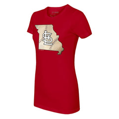 St. Louis Cardinals Tiny Turnip Women's State Outline T-Shirt - MLB
