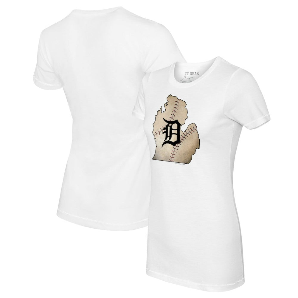 Detroit Tigers Tiny Turnip Women's State Outline T-Shirt - MLB