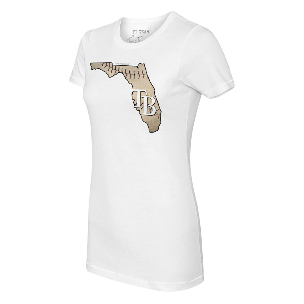 Tampa Bay Rays Tiny Turnip Women's State Outline T-Shirt - MLB