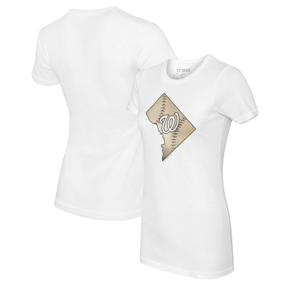 Washington Nationals Tiny Turnip Women's State Outline T-Shirt - MLB