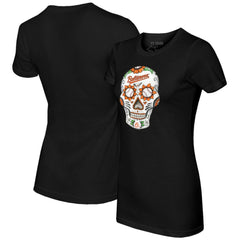 Baltimore Orioles Tiny Turnip Women's Sugar Skull T-Shirt - MLB