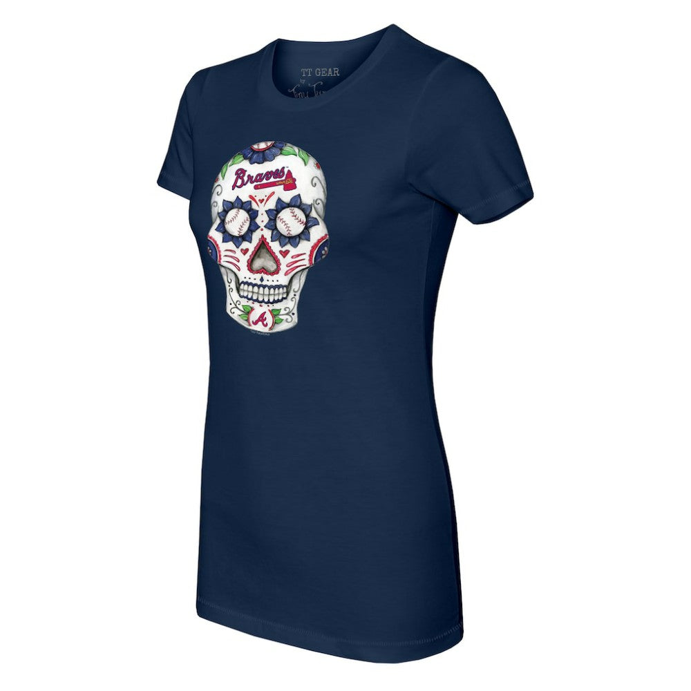 Atlanta Braves Tiny Turnip Women's Sugar Skull T-Shirt - MLB