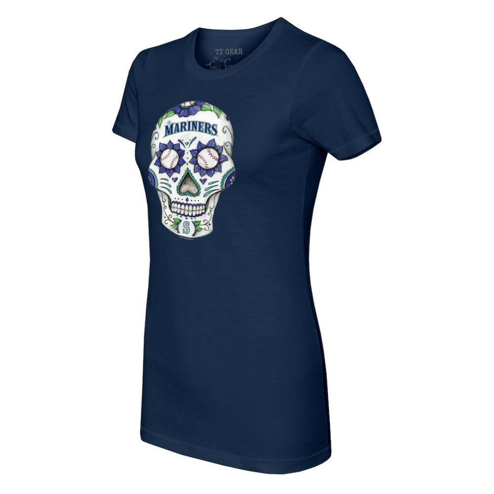 Seattle Mariners Tiny Turnip Women's Sugar Skull T-Shirt - MLB
