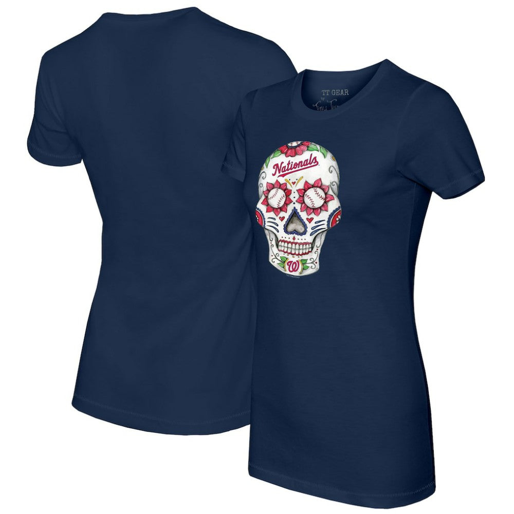 Washington Nationals Tiny Turnip Women's Sugar Skull T-Shirt - MLB