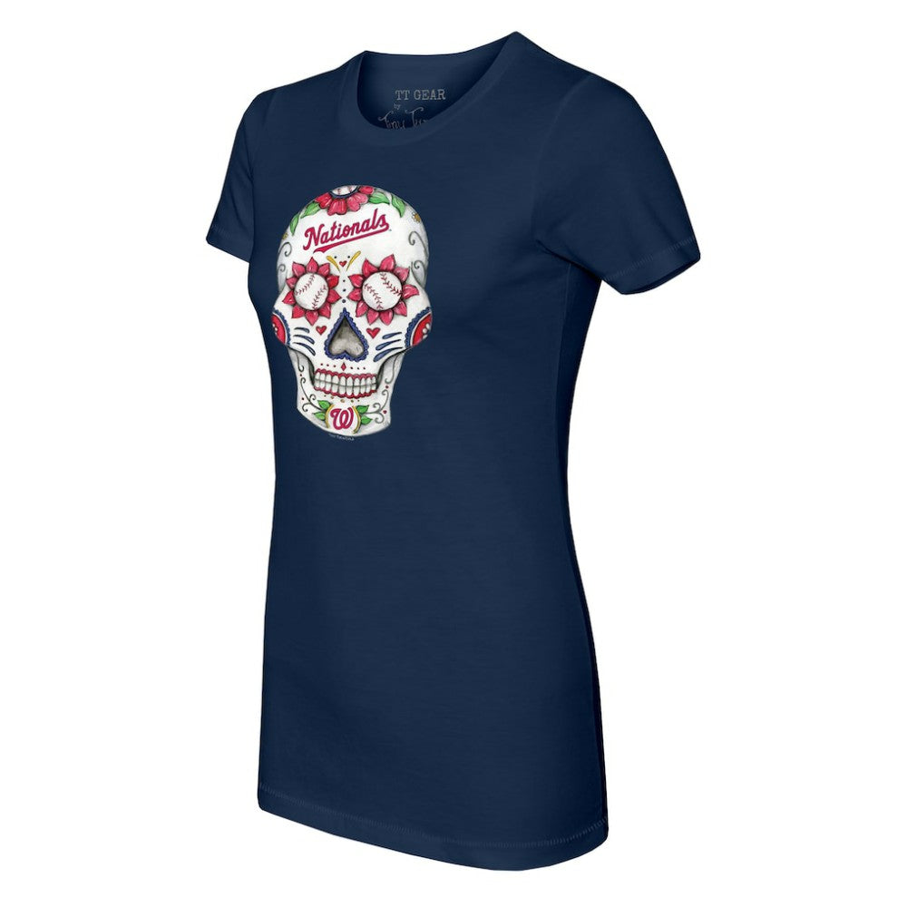 Washington Nationals Tiny Turnip Women's Sugar Skull T-Shirt - MLB