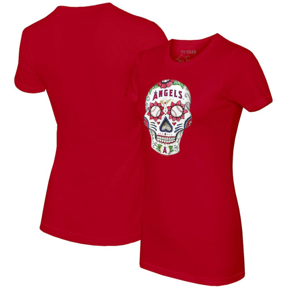 Los Angeles Angels Tiny Turnip Women's Sugar Skull T-Shirt - MLB