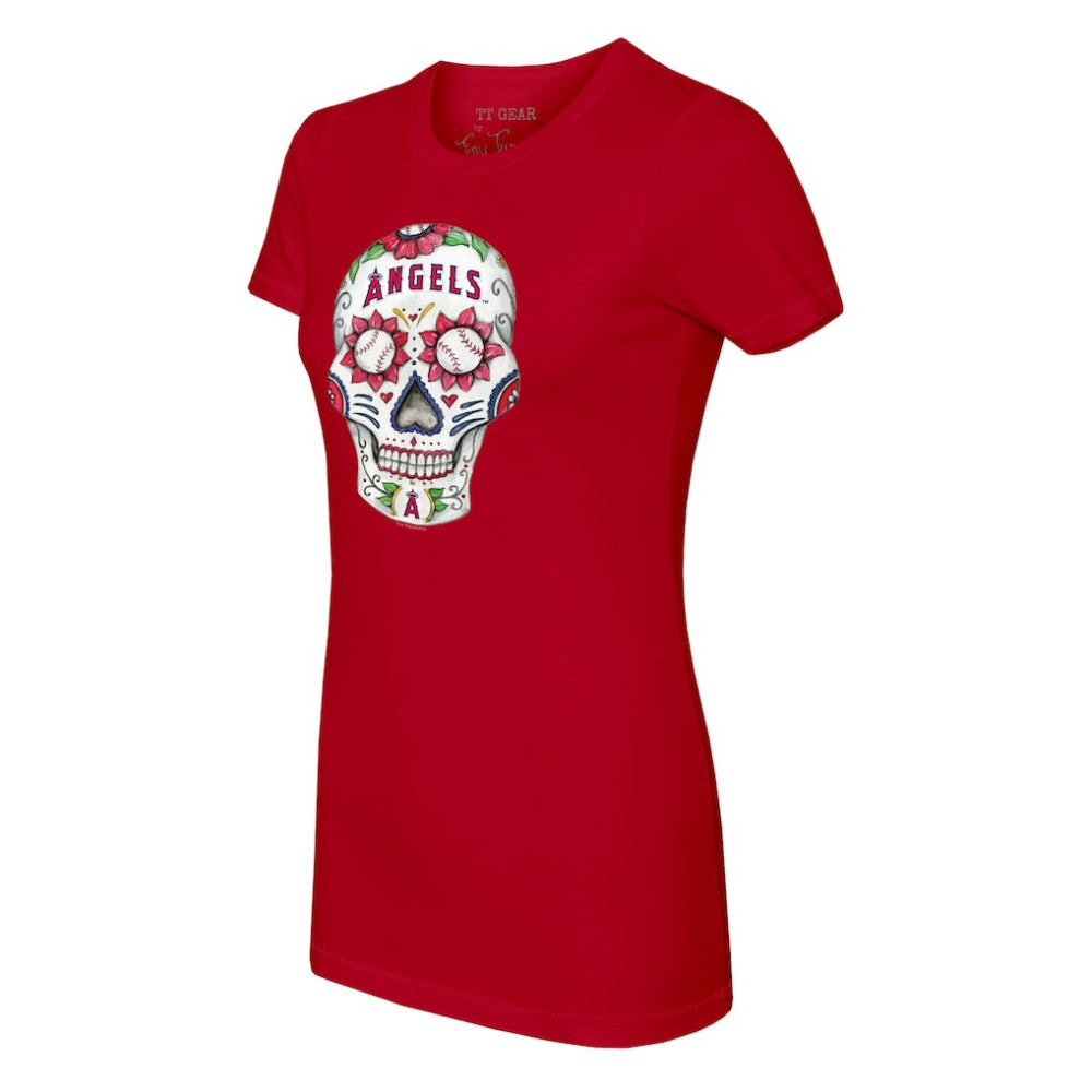 Los Angeles Angels Tiny Turnip Women's Sugar Skull T-Shirt - MLB