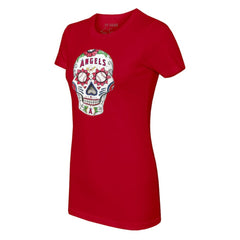 Los Angeles Angels Tiny Turnip Women's Sugar Skull T-Shirt - MLB