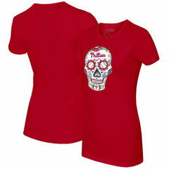 Philadelphia Phillies Tiny Turnip Women's Sugar Skull T-Shirt - MLB