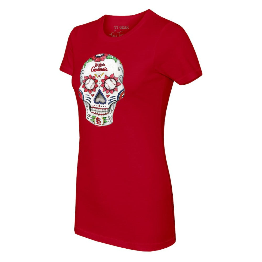 St. Louis Cardinals Tiny Turnip Women's Sugar Skull T-Shirt - MLB