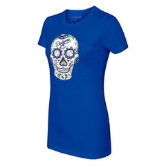 Los Angeles Dodgers Tiny Turnip Women's Sugar Skull T-Shirt - MLB
