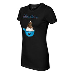 Miami Marlins Tiny Turnip Women's Sundae Helmet T-Shirt - MLB