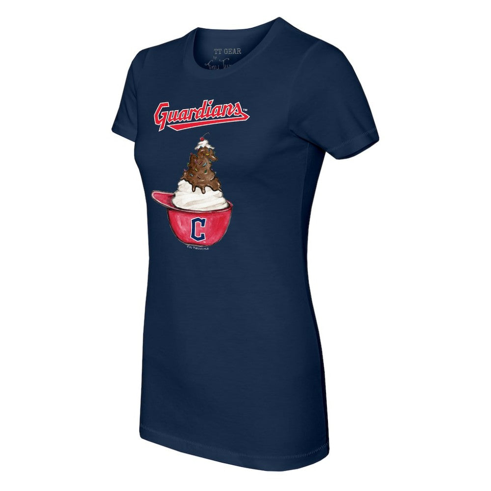 Cleveland Guardians Tiny Turnip Women's Sundae Helmet T-Shirt - MLB