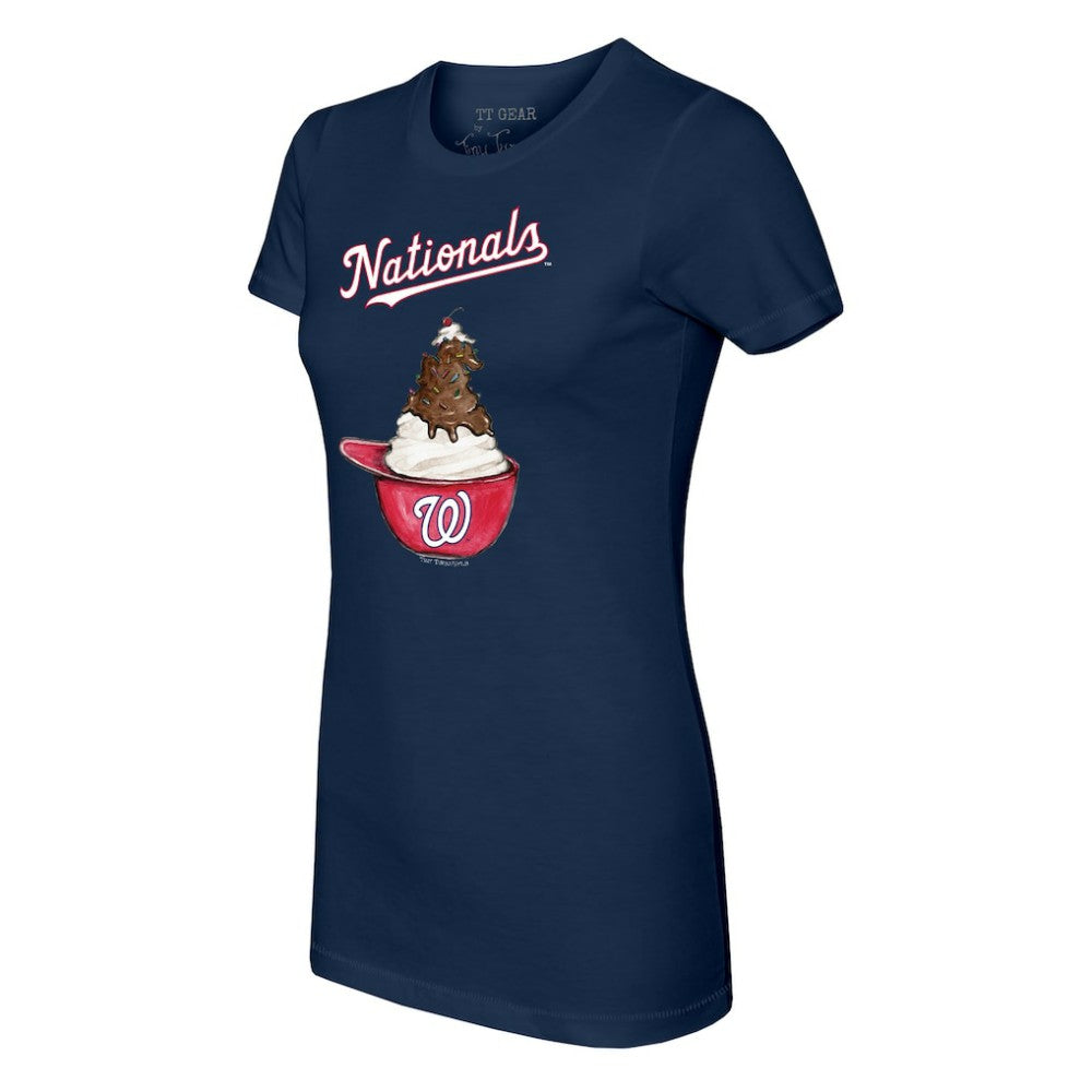 Washington Nationals Tiny Turnip Women's Sundae Helmet T-Shirt - MLB