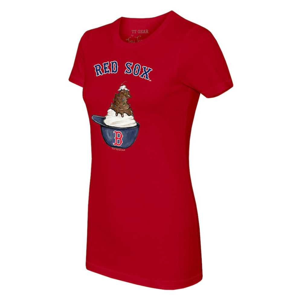 Boston Red Sox Tiny Turnip Women's Sundae Helmet T-Shirt - MLB