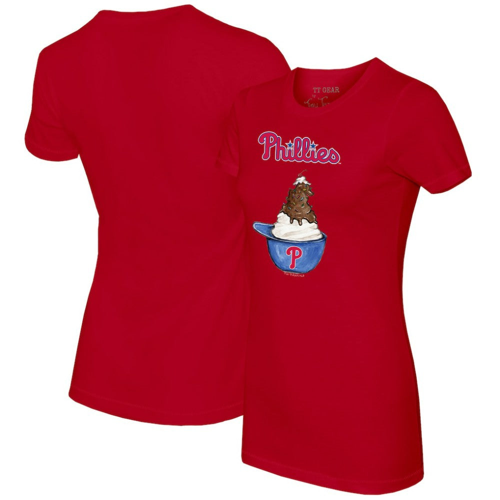 Philadelphia Phillies Tiny Turnip Women's Sundae Helmet T-Shirt - MLB