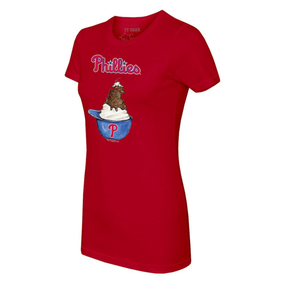 Philadelphia Phillies Tiny Turnip Women's Sundae Helmet T-Shirt - MLB