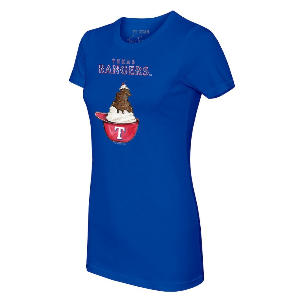 Texas Rangers Tiny Turnip Women's Sundae Helmet T-Shirt - MLB