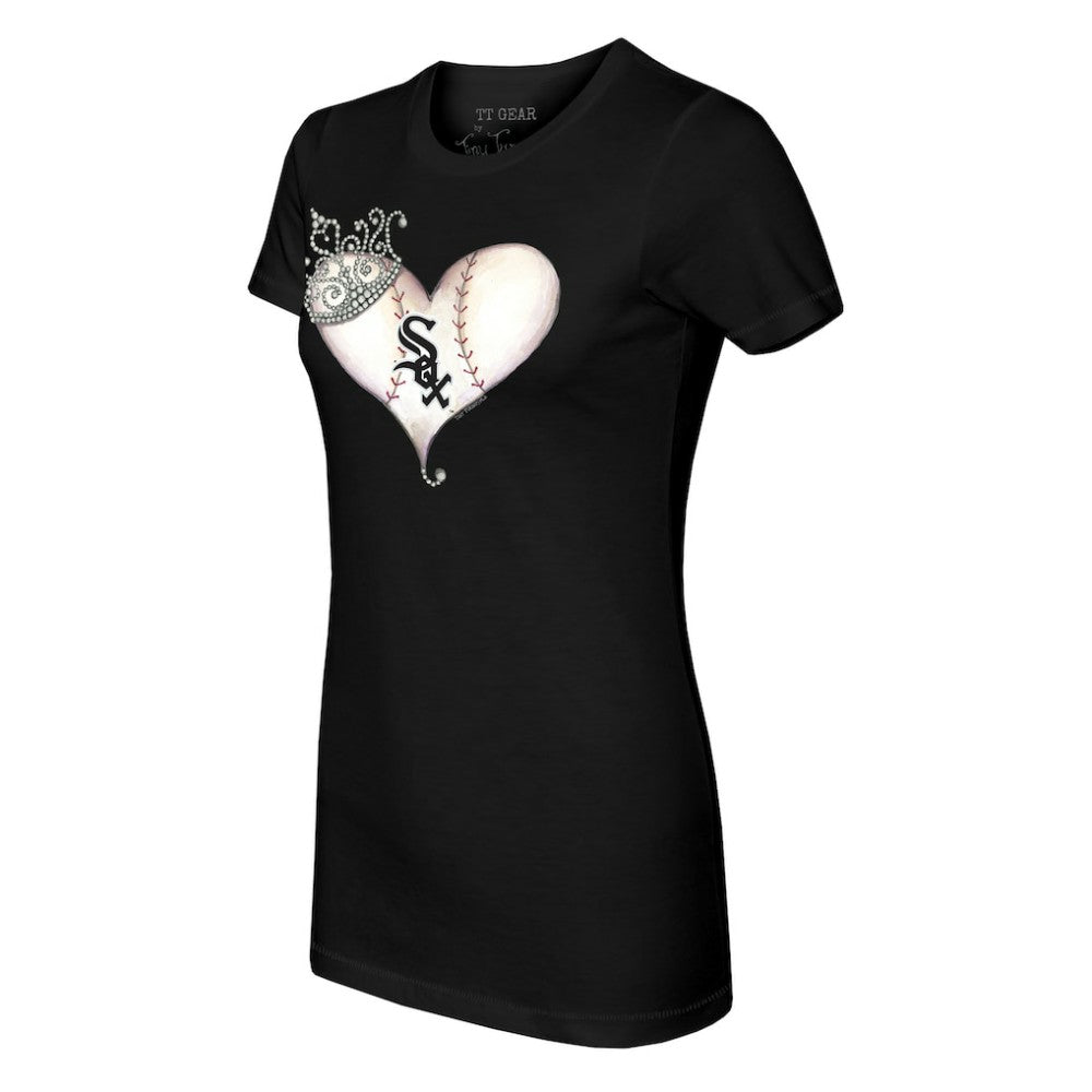 Chicago White Sox Tiny Turnip Women's Tiara Heart T-Shirt - MLB