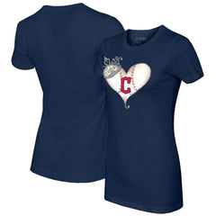 Cleveland Guardians Tiny Turnip Women's Tiara Heart T-Shirt - MLB
