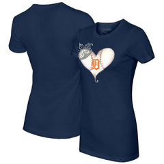 Detroit Tigers Tiny Turnip Women's Tiara Heart T-Shirt - MLB