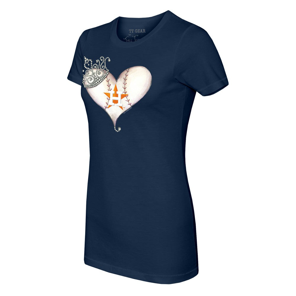 Houston Astros Tiny Turnip Women's Tiara Heart T-Shirt - MLB