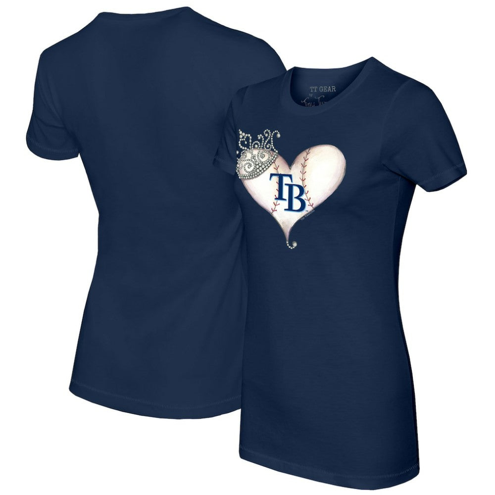 Tampa Bay Rays Tiny Turnip Women's Tiara Heart T-Shirt - MLB