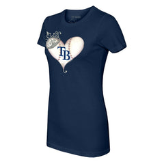 Tampa Bay Rays Tiny Turnip Women's Tiara Heart T-Shirt - MLB