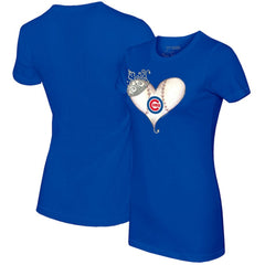 Chicago Cubs Tiny Turnip Women's Tiara Heart T-Shirt - MLB