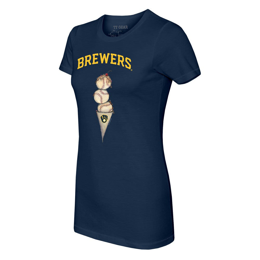 Milwaukee Brewers Tiny Turnip Women's Triple Scoop T-Shirt - MLB