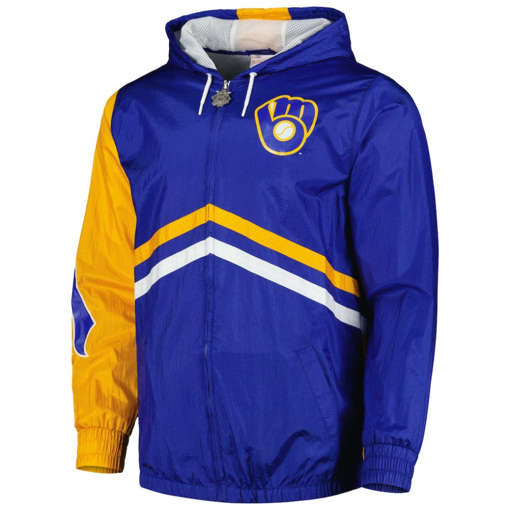 Milwaukee Brewers Mitchell & Ness Undeniable Full-Zip Hoodie Windbreaker Jacket - MLB
