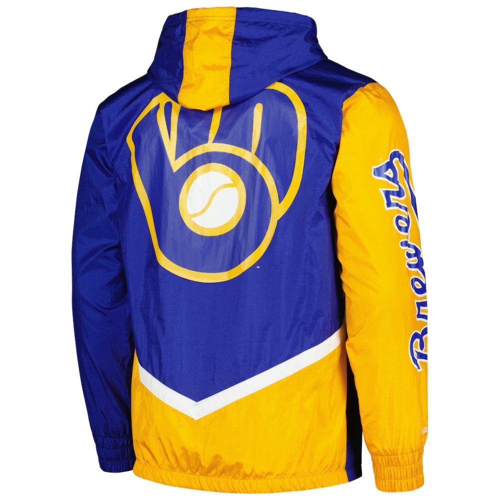 Milwaukee Brewers Mitchell & Ness Undeniable Full-Zip Hoodie Windbreaker Jacket - MLB