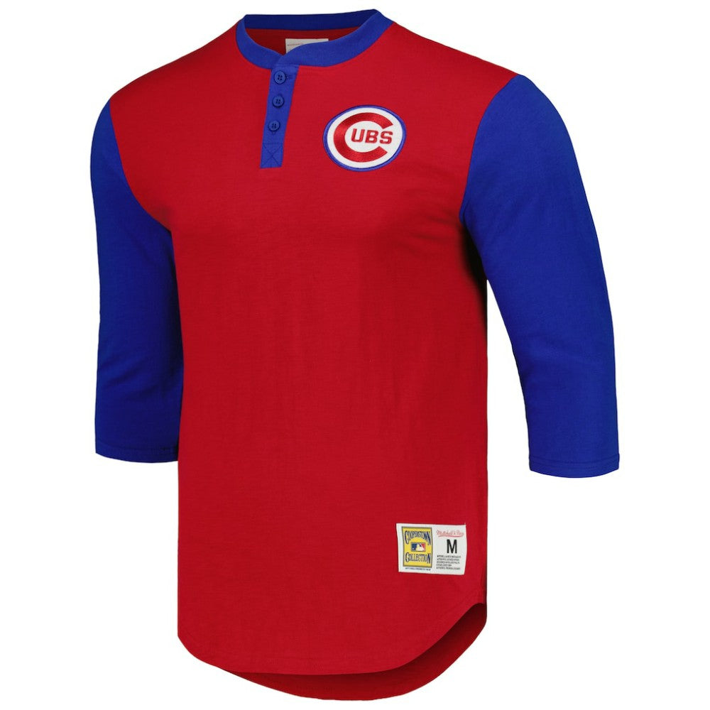 Chicago Cubs Mitchell & Ness Cooperstown Collection Legendary Slub Henley 3/4-Sleeve T-Shirt - MLB