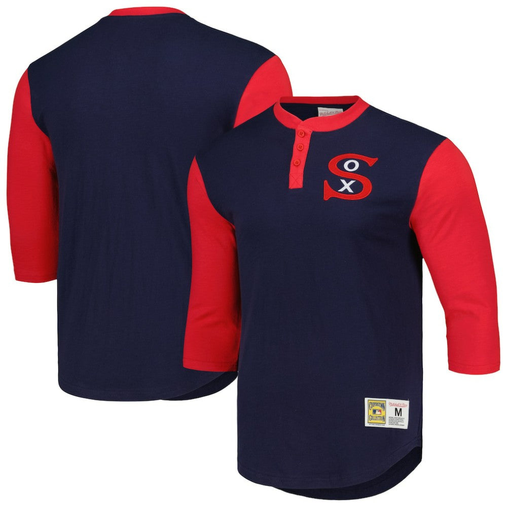 Chicago White Sox Mitchell & Ness Cooperstown Collection Legendary Slub Henley 3/4-Sleeve T-Shirt - MLB