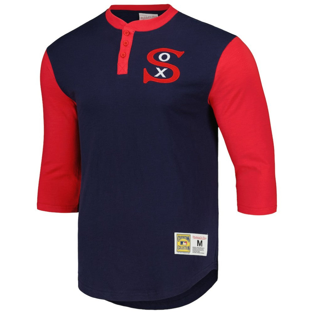 Chicago White Sox Mitchell & Ness Cooperstown Collection Legendary Slub Henley 3/4-Sleeve T-Shirt - MLB