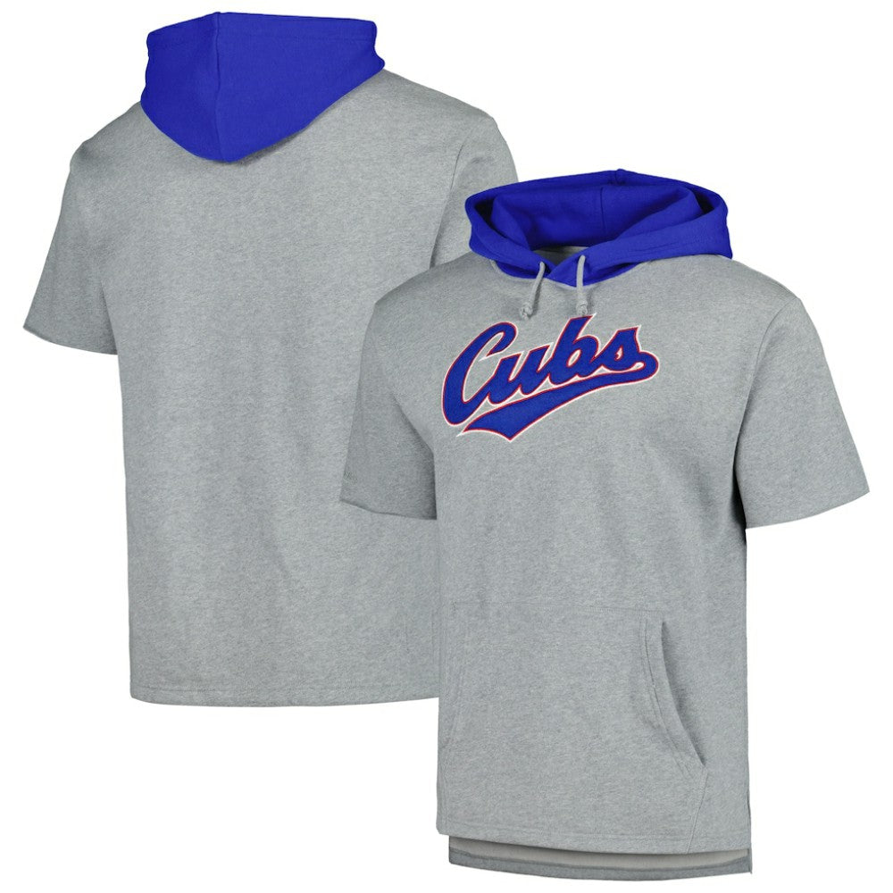Chicago Cubs Mitchell & Ness Postgame Short Sleeve Pullover Hoodie - MLB