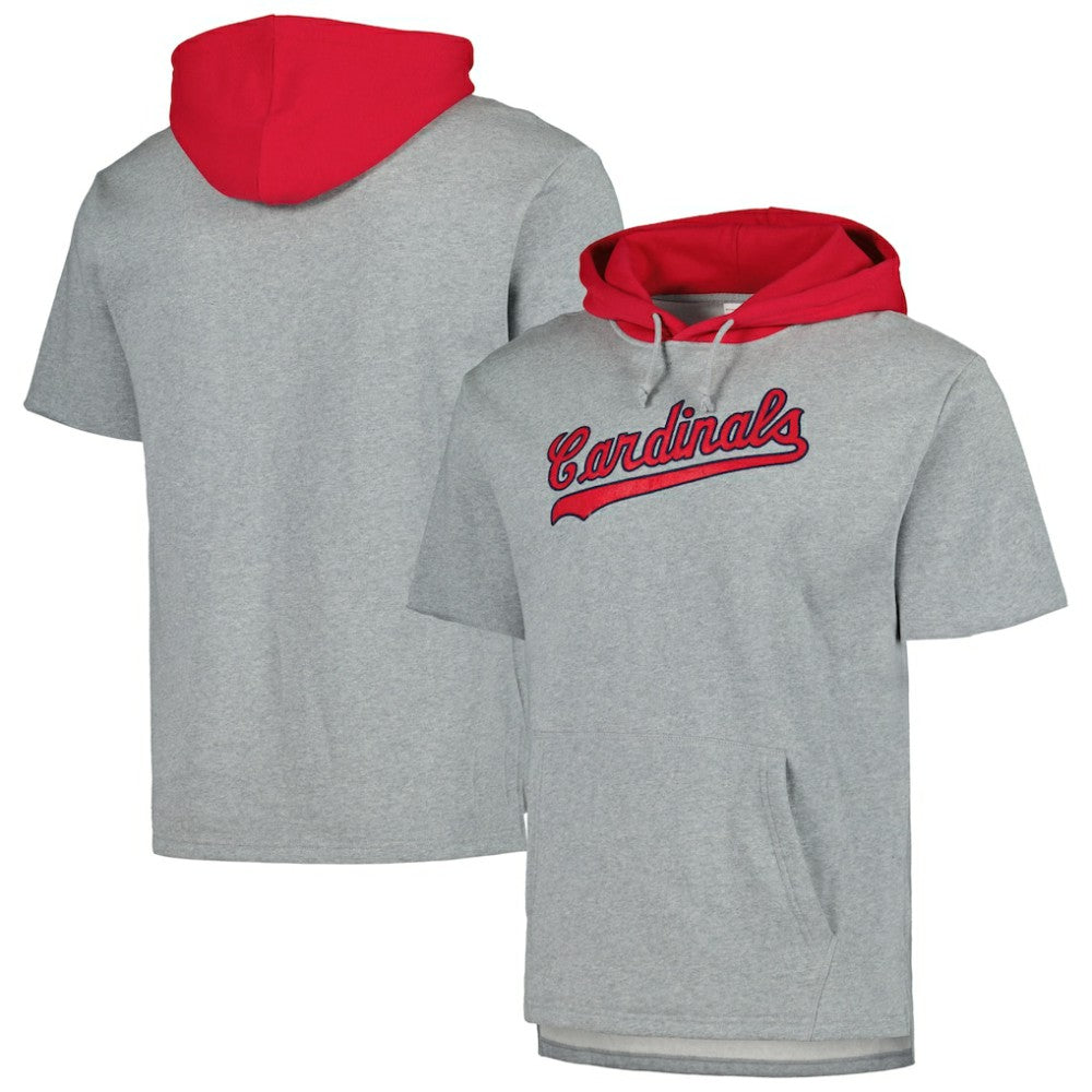 St. Louis Cardinals Mitchell & Ness Postgame Short Sleeve Pullover Hoodie - MLB