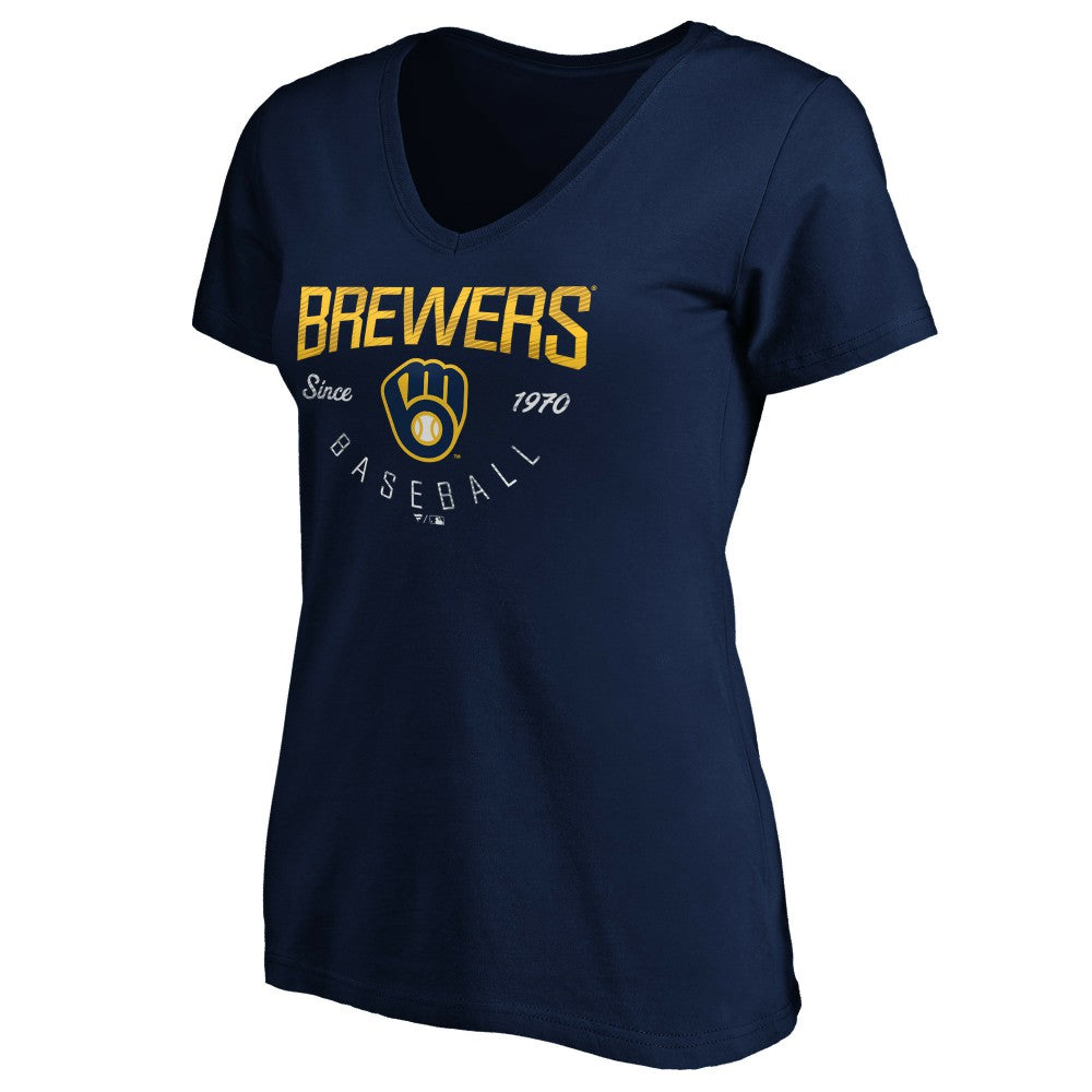 Milwaukee Brewers Women's Core Live For It V-Neck T-Shirt - MLB