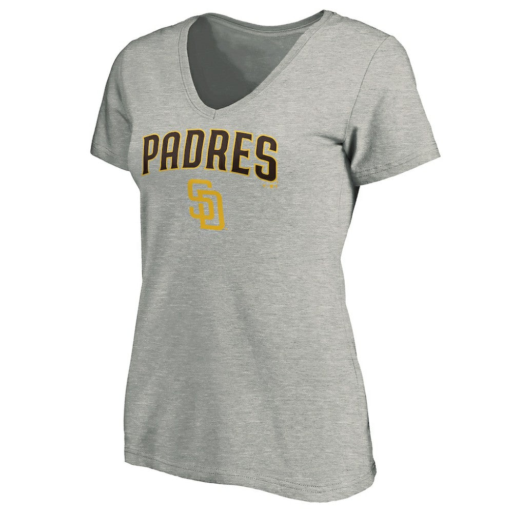 San Diego Padres Women's Core Team Lock Up Wordmark V-Neck T-Shirt - MLB