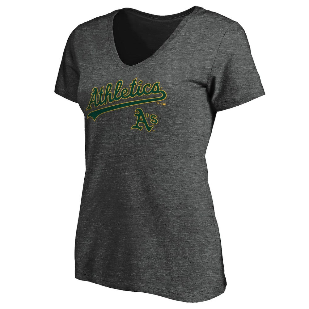 Athletics Women's Core Team Lock Up V-Neck T-Shirt - MLB