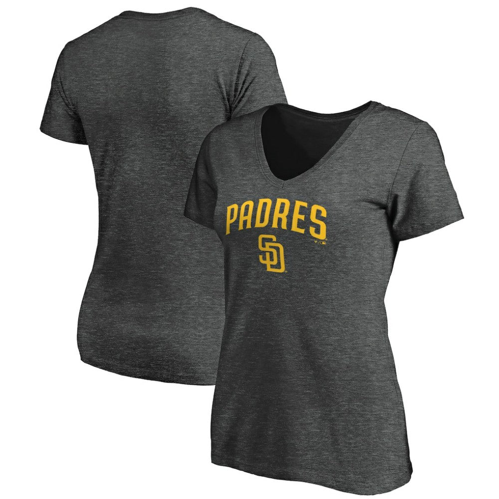 San Diego Padres Women's Core Team Lock Up Wordmark V-Neck T-Shirt - MLB